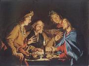 Matthias Stomer Christ in Emmaus oil painting